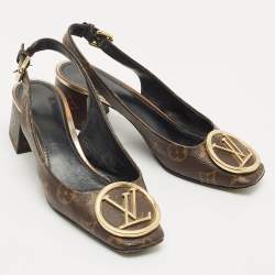 Louis Vuitton Monogram Canvas Madeleine Slingback Pumps Size 37