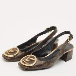 Louis Vuitton Monogram Canvas Madeleine Slingback Pumps Size 37