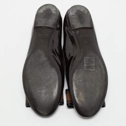 Louis Vuitton Brown Patent Leather and Coated Canvas Valentine Ballet Flats Size 40