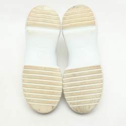 Pre Owned حذاء رياضي لوي فيتون أبيض/بني شبكي ومغلف بقماش مونوجرامي أرشلايت منخفض مقاس 37.5