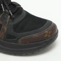 Louis Vuitton Black/Brown Satin, Mesh, Leather and Monogram Canvas Archlight Low-Top Sneakers Size 38