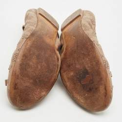 مملوكة مسبقًا Louis Vuitton Beige Monogram Mahina Leather Elba Scrunch Ballet Flats Size 39