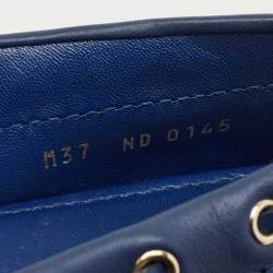 Louis Vuitton Monogram Blue Leather Gloria Bow Slip On Loafers Size 37