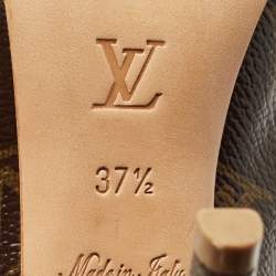 Pre Owned Louis Vuitton Brown Monogram Canvas Ritual Mary Jane Pumps Size 37.5