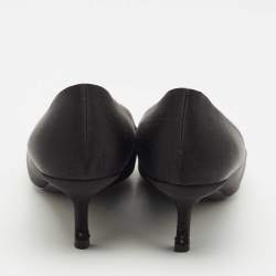 Louis Vuitton Black Satin Bernice Studded Pumps Size 37.5