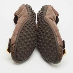 Louis Vuitton Brown Monogram Canvas and Shimmer Leather Lucky Ballet Flats Size 38