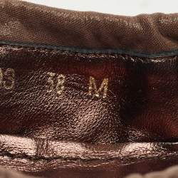 Louis Vuitton Brown Monogram Canvas and Shimmer Leather Lucky Ballet Flats Size 38