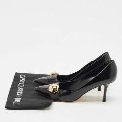 Louis Vuitton Black Leather Bow Pumps Size 38