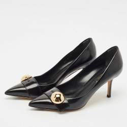 Louis Vuitton Black Leather Bow Pumps Size 38