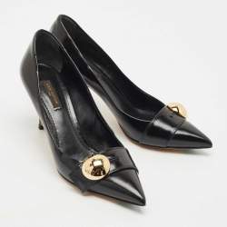 Louis Vuitton Black Leather Bow Pumps Size 38