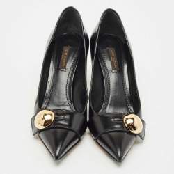 Louis Vuitton Black Leather Bow Pumps Size 38