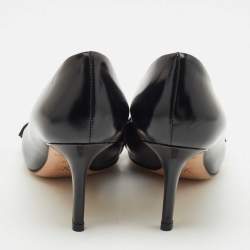 Louis Vuitton Black Leather Bow Pumps Size 38