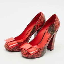 Louis Vuitton x Yayoi Kusama Red Polka Dot Monogram Canvas Platform Pumps Size 37