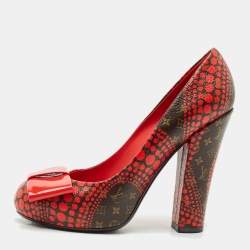 Louis Vuitton x Yayoi Kusama Red Polka Dot Monogram Canvas Platform Pumps Size 37
