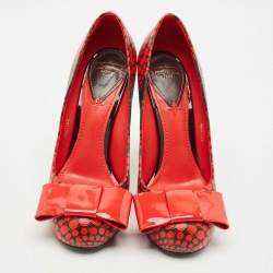 Louis Vuitton x Yayoi Kusama Red Polka Dot Monogram Canvas Platform Pumps Size 37