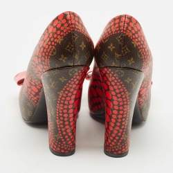 Louis Vuitton x Yayoi Kusama Red Polka Dot Monogram Canvas Platform Pumps Size 37