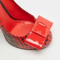 Louis Vuitton x Yayoi Kusama Red Polka Dot Monogram Canvas Platform Pumps Size 37