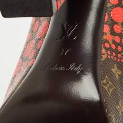 Louis Vuitton x Yayoi Kusama Red Polka Dot Monogram Canvas Platform Pumps Size 37