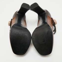 Louis Vuitton Two Tone Leather Mary Jane Platform Pumps Size 37