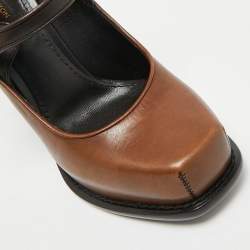 Louis Vuitton Two Tone Leather Mary Jane Platform Pumps Size 37