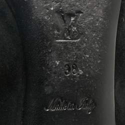 مملوكة مسبقًا Louis Vuitton Black Leather and Suede Elba Cap Toe Ballet Flats Size 38
