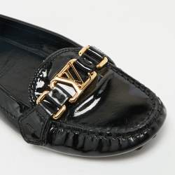 Pre Owned Louis Vuitton Black Patent Leather Oxford Loafers Size 37.5