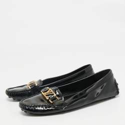 Pre Owned Louis Vuitton Black Patent Leather Oxford Loafers Size 37.5