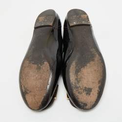 Pre Owned Louis Vuitton Burgundy Patent Leather Ballet Flats Size 37