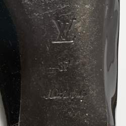 Pre Owned Louis Vuitton Burgundy Patent Leather Ballet Flats Size 37