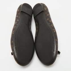 Louis Vuitton Brown Monogram Mini Lin Canvas Debbie Ballet Flats Size 37.5