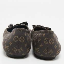 Louis Vuitton Brown Monogram Mini Lin Canvas Debbie Ballet Flats Size 37.5