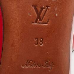 Louis Vuitton Red Patent and Leather Floral Ballet Flats Size 38