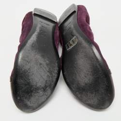 Louis Vuitton Purple Suede and Leather Cap Toe Elba Ballet Flats Size 39.5