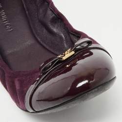 Louis Vuitton Purple Suede and Leather Cap Toe Elba Ballet Flats Size 39.5