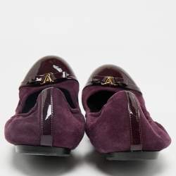 Louis Vuitton Purple Suede and Leather Cap Toe Elba Ballet Flats Size 39.5