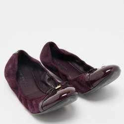 Louis Vuitton Purple Suede and Leather Cap Toe Elba Ballet Flats Size 39.5