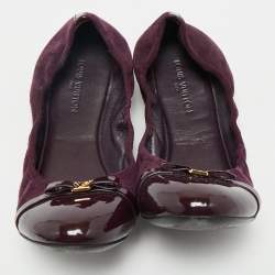 Louis Vuitton Purple Suede and Leather Cap Toe Elba Ballet Flats Size 39.5