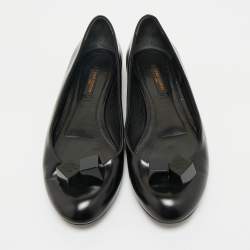 Louis Vuitton Black Leather Lovely Ballet Flats Size 38