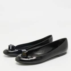Louis Vuitton Black Leather Lovely Ballet Flats Size 38