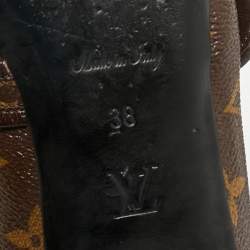 Louis Vuitton Brown/Black Monogram Canvas and Patent Ballet Flats Size 38