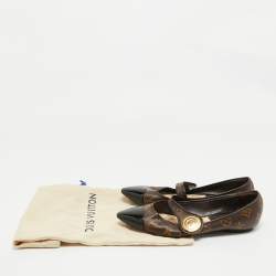 Louis Vuitton Brown/Black Monogram Canvas and Patent Ballet Flats Size 38