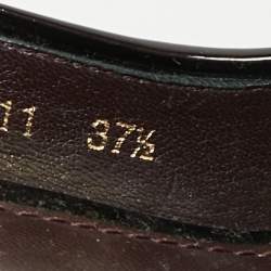 Louis Vuitton Burgundy Patent Leather Pantheon Wedge Sandals Size 37.5