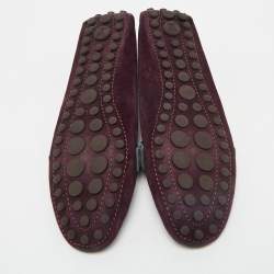Louis Vuitton Purple/Navy Blue Suede Oxford Loafers Size 38.5
