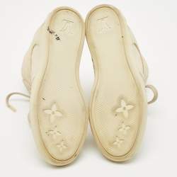 Louis Vuitton Cream Suede and Nubuck Leather Cliff Top Sneaker Boots Size 38.5