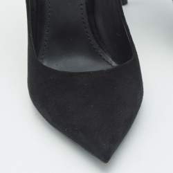 Pre Owned Louis Vuitton Black Suede Pointed Toe Pumps Size 37.5