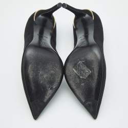 Pre Owned Louis Vuitton Black Suede Pointed Toe Pumps Size 37.5