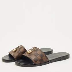 مملوكة مسبقًا صندل سلايد لوي فيتون لوك إيت كانفاس مونوغرامي بني مقاس 38 