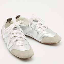 Louis Vuitton Tri Color Leather and Suede Sneakerina Low Top Sneakers Size 37