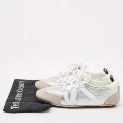 Louis Vuitton Tri Color Leather and Suede Sneakerina Low Top Sneakers Size 37