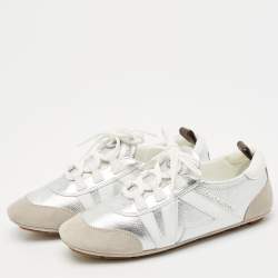 Louis Vuitton Tri Color Leather and Suede Sneakerina Low Top Sneakers Size 37